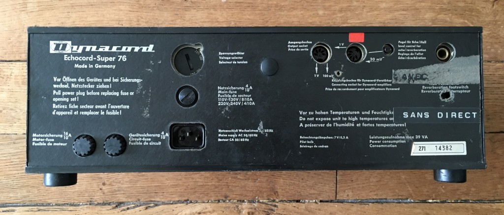 Dynacord Echocord Super 76 (back) : review of a real tape echo
