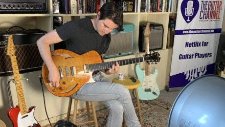 Mike Moreno guitar in hand interview in Paris in our showroom - Part 1/2