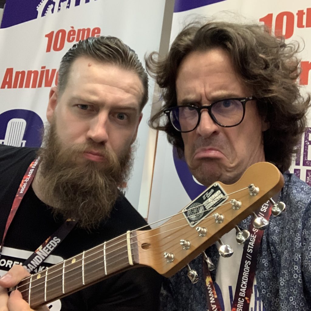 Saku Vuori luthier interview at the 2019 Guitar Summit with some cool offset guitars
