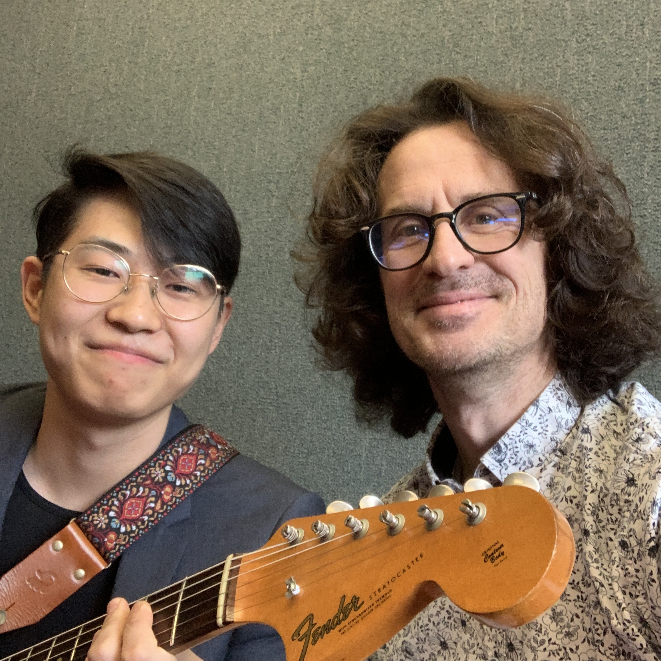 Joseph Yun, guitar in hand interview at the Musicians Institute Hollywood
