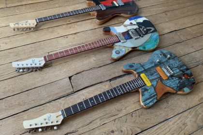 Featured in the showroom: 3 Spalt Instruments guitars by luthier Michael Spalt