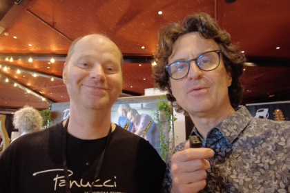 Panucci Guitars, Angelo van Merrienboer luthier interview in Montreux and double demo