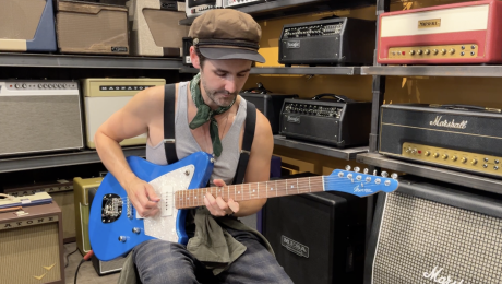 Zane Carney Playing a Déferlante by Marceau Guitars in Paris